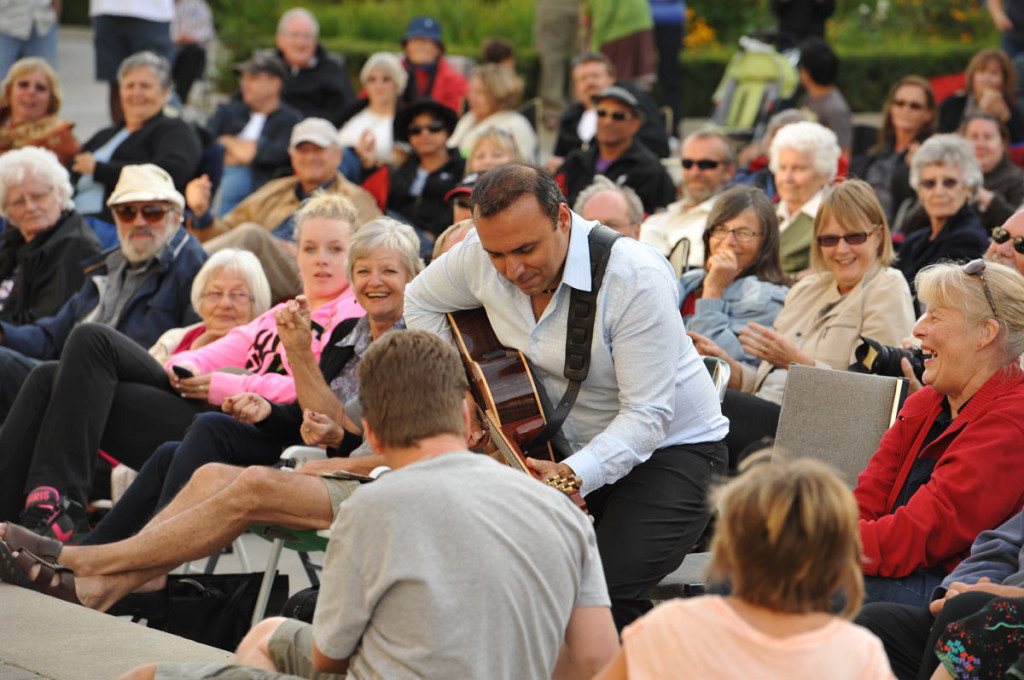 Pavlo wades into the crowd in Harmony Square.